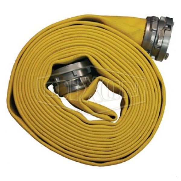 Heavy Duty Fire Hose, 4 in, 50 ft L, 200 psi Working, Nitrile, Domestic